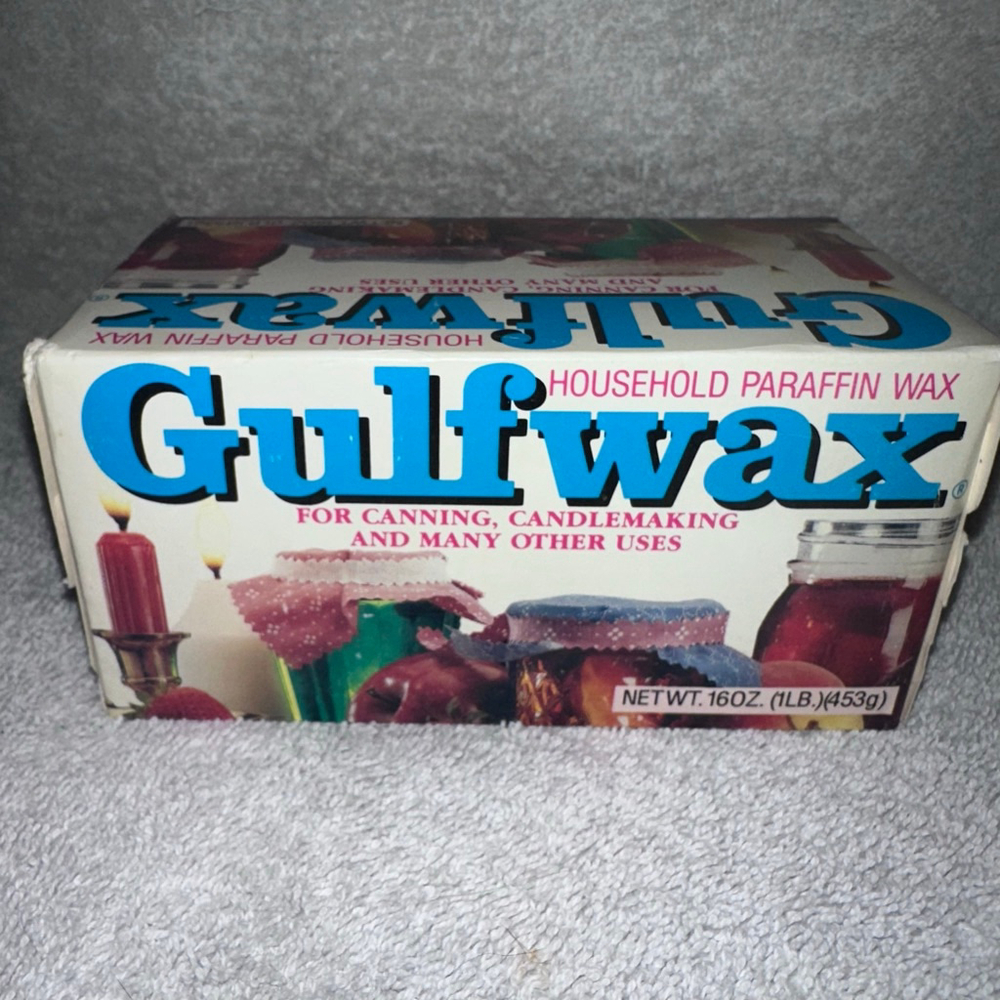 Vintage 1994 Unused 16oz Box Gulfwax Household Paraffin Wax Canning Candles USA